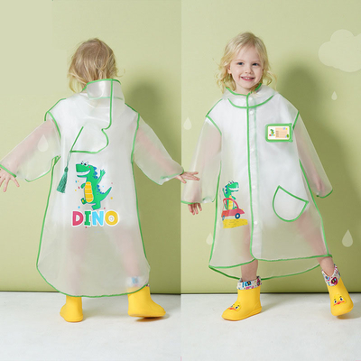 Single-Person Rainwear Little Dinosaur Cartoon Poncho for Elementary School Students