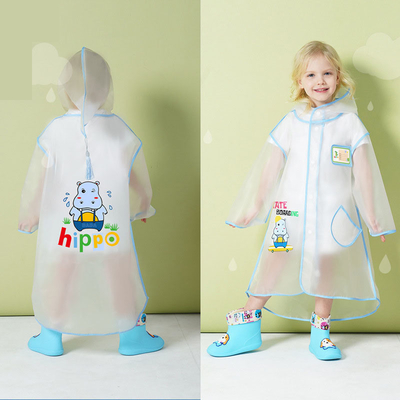 Single-Person Rainwear Little Dinosaur Cartoon Poncho for Elementary School Students