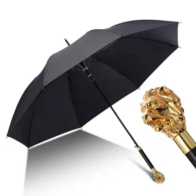 Japanese Animal Head Black Custom Straight Bar Umbrella for Creative Personalities