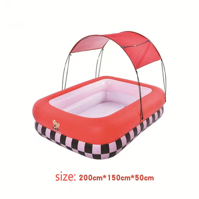Experience Circus-Themed Fun with Full-Sized Inflatable Pool and Oxford Fabric Canopy