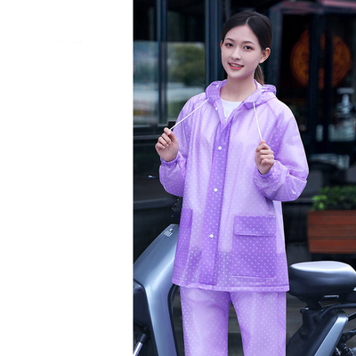 Customized Color RAINWEAR Women's Split Raincoat and Men's Waterproof Rain Pants Suit