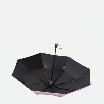 UV Vinyl Sunscreen Female Three Folding Sun Umbrella with Customized Designs Printing