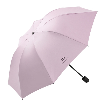 UV Vinyl Sunscreen Female Three Folding Sun Umbrella with Customized Designs Printing