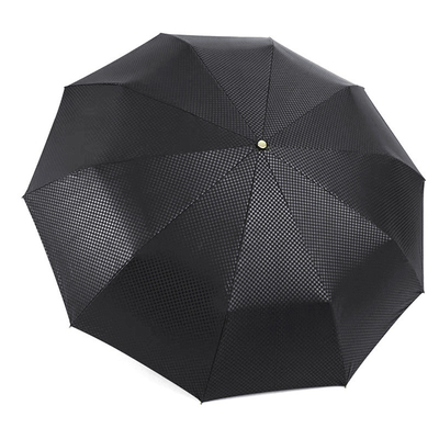 Automatic Folding Men's Wooden Handle Umbrella with Solid Wood Shaft and Retro Design