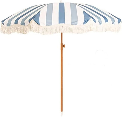 210T Nylon Fabric Outdoor Beach Garden Yellow Stripe Umbrella for Commercial Purposes