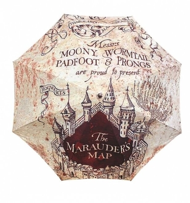 Fabric Material Umbrella Marauders Map Sublimation Auto 3 Folding Minimalist Sunscreen