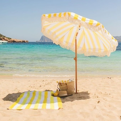 Large Pop Up Anti-UV Portable Sunshade Beach Tent with Customized Logo Fiberglass Frame