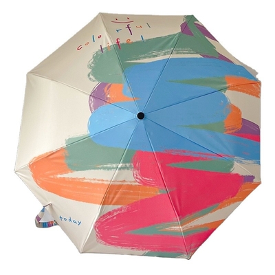 Full Digital Print Automatic Three Folding Foldable Sun Travel Umbrella for Occasion