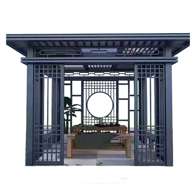Customized Villa Courtyard Shade Modern Glass Pavilion with Simple Four Corner Design