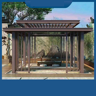 Customized Villa Courtyard Shade Modern Glass Pavilion with Simple Four Corner Design
