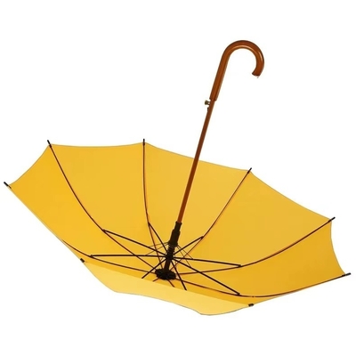 Business Gift 8K 23inch Fiberglass Frame Straight Bone Umbrella with One-piece Handle