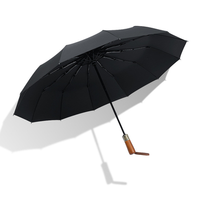 Business Gift Wooden Handle Umbrella with UV Block and Metal Shaft Customized Printing