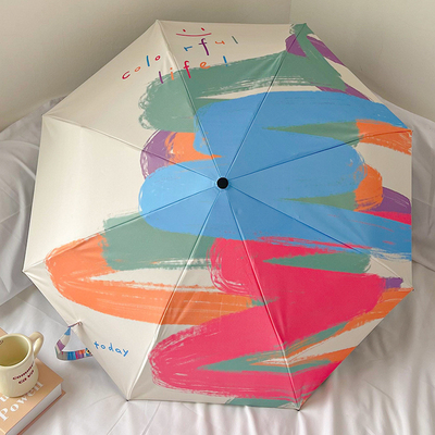 190T Polyester Fabric Material Semi-automatic Paraguas UV Mini Umbrella for Outdoor