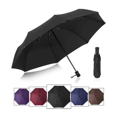 Custom Black Wood Aluminum Hand Commerical Foldable Umbrella with Minimalism Style