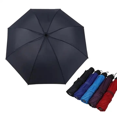 Custom Black Wood Aluminum Hand Commerical Foldable Umbrella with Minimalism Style