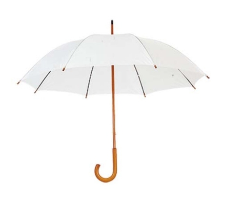 Customized Color Umbrellas in Spain with Long Fiberglass Frame and Wooden Handle