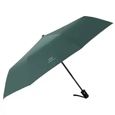 Minimalism Style Three-fold Automatic Umbrella with Sunscreen and Dual UV Protection