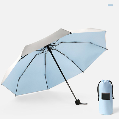 Mini Pocket Manual Umbrella with Customized Logo Print and Aluminium Fiberglass Ribs