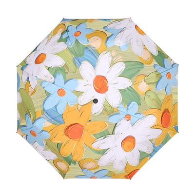 Logo Print 3 Fold Auto Sun Shade Umbrella for Fashionable Travel and Rain Protection