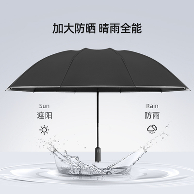 Large Three-fold Fiberglass Frame Reverse Umbrella for Wind and Rain Protection