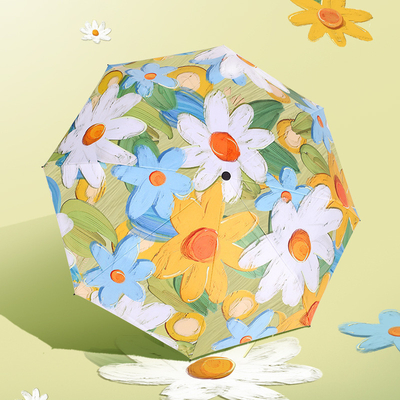 Logo Print 3 Fold Auto Sun Shade Umbrella for Fashionable Travel and Rain Protection