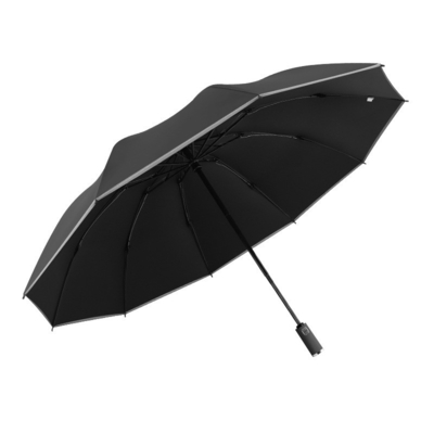 Large Three-fold Fiberglass Frame Reverse Umbrella for Wind and Rain Protection