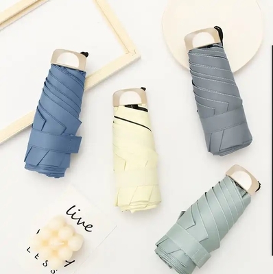Five Fold 6k UV Sun Umbrella Mini Folding Pocket Umbrella Gift with 87cm Open Diameter