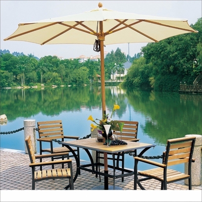 Plastic Tips Wooden Beach Patio Cafe Garden Swimming Pool Outdoor Restaurant Umbrella All in 1