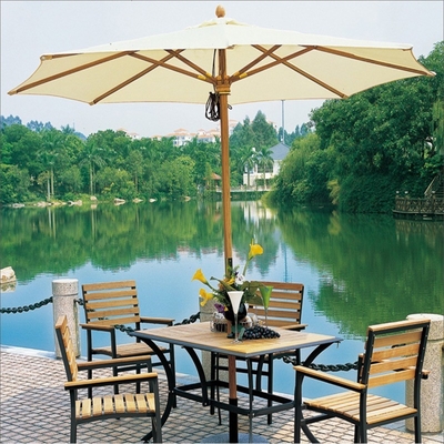 Plastic Tips Wooden Beach Patio Cafe Garden Swimming Pool Outdoor Restaurant Umbrella All in 1