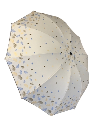 Children's All in 1 Sunny Peach Blossom Ginkgo Dual Folding Umbrella for Sun Protection
