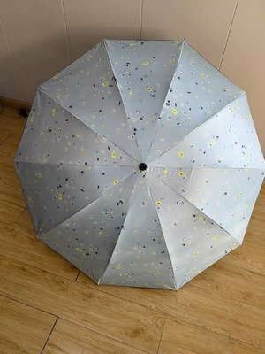 Children's All in 1 Sunny Peach Blossom Ginkgo Dual Folding Umbrella for Sun Protection