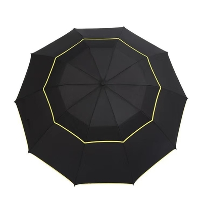 Solid Color Business Umbrella with Printing Logo Double Folding Design Open Diameter 106cm