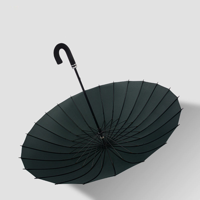190T Pongee Long Handle Umbrella Customized Pattern DIY Multi Color RPET Golf Umbrella