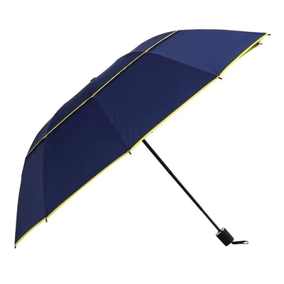 Solid Color Business Umbrella with Printing Logo Double Folding Design Open Diameter 106cm