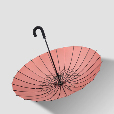 190T Pongee Long Handle Umbrella Customized Pattern DIY Multi Color RPET Golf Umbrella