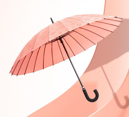 190T Pongee Long Handle Umbrella Customized Pattern DIY Multi Color RPET Golf Umbrella