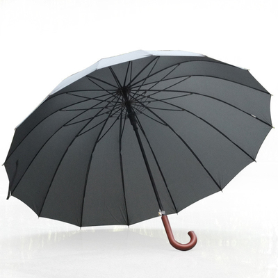 27 Inch 16 Ribs Golf Straight Umbrella with Wooden Handle Personalized Customized Item