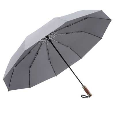 Business Three Fold Reinforced Windproof Umbrella with 25 Inch Large Umbrella Surface