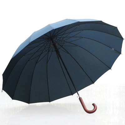 27 Inch 16 Ribs Golf Straight Umbrella with Wooden Handle Personalized Customized Item