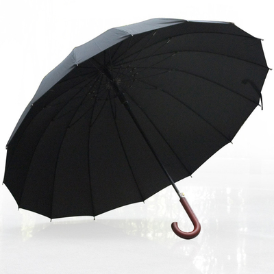 27 Inch 16 Ribs Golf Straight Umbrella with Wooden Handle Personalized Customized Item