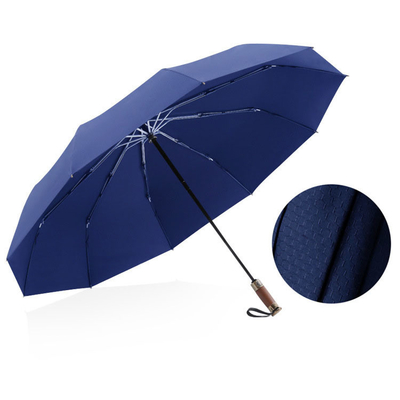Business Three Fold Reinforced Windproof Umbrella with 25 Inch Large Umbrella Surface