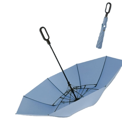 Reinforced Wind Umbrella Logo 23&quot; Men's Automatic Folding Umbrella with Ring Buckle
