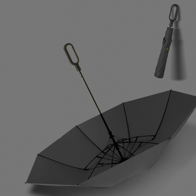 Reinforced Wind Umbrella Logo 23&quot; Men's Automatic Folding Umbrella with Ring Buckle