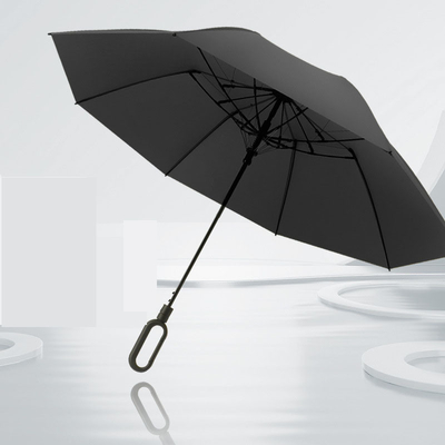 Reinforced Wind Umbrella Logo 23&quot; Men's Automatic Folding Umbrella with Ring Buckle