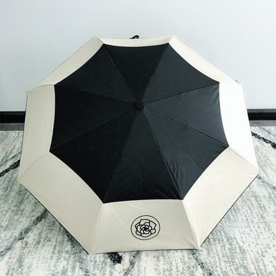Stay Protected in Style Camellia UV Protection Three-Folding Umbrella for Korean Women