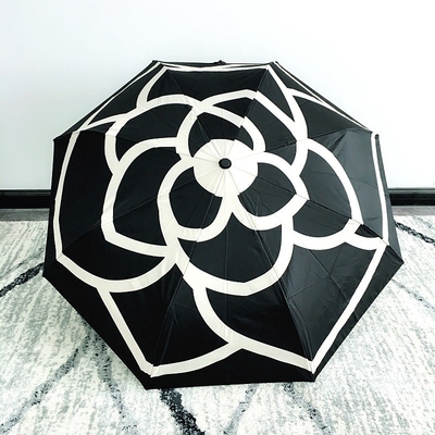Stay Protected in Style Camellia UV Protection Three-Folding Umbrella for Korean Women