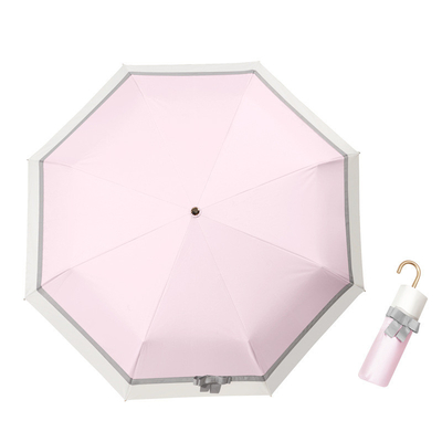 Customized Curved Handle Sunshade Umbrella UV Protection Compact and Portable for Women