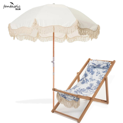 Tourist Attraction Must-Have Outdoor Tassel Beach Umbrella with Umbrellas Base