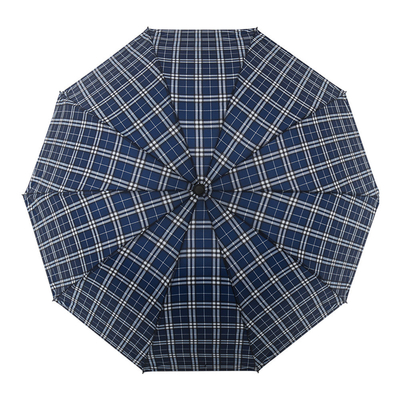 Travel-Ready 65cm Three-Fold Plaid Couple Umbrella Set Advertising with Logo Printing