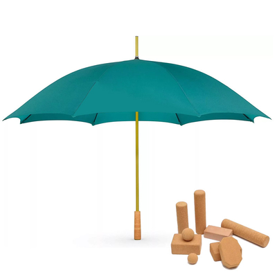 Customized Design Unbreakable Fiberglass Straight Golf Umbrella with Cork Handle Ideal
